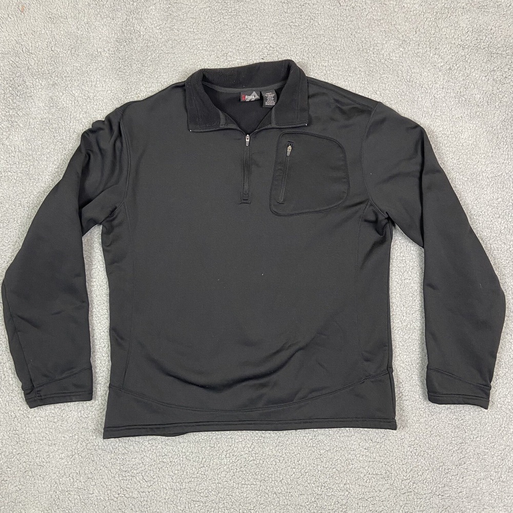 Alpine Design Mens‎ L 1/4 Zip Sweater Jacket Full Zip Black